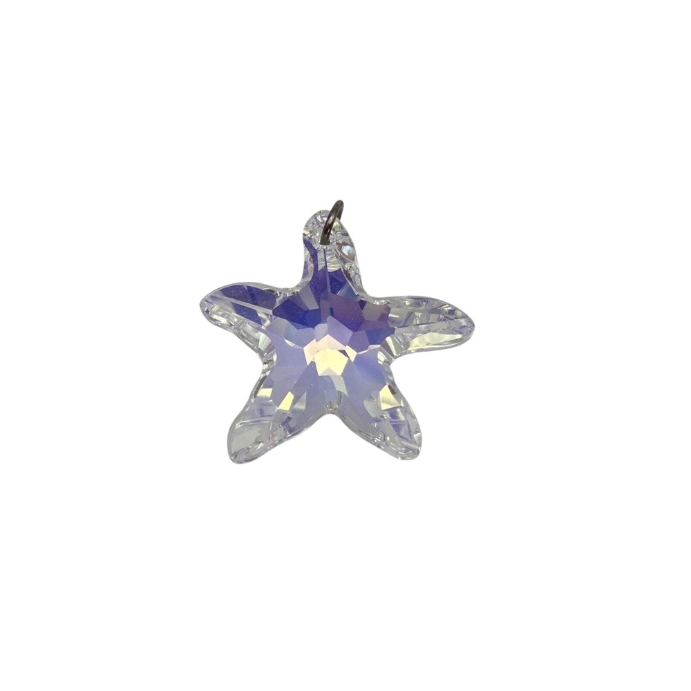 Swarovski Starfish Pendant Women Iridescent Crystal Aurora Borealis Y2K Nautical